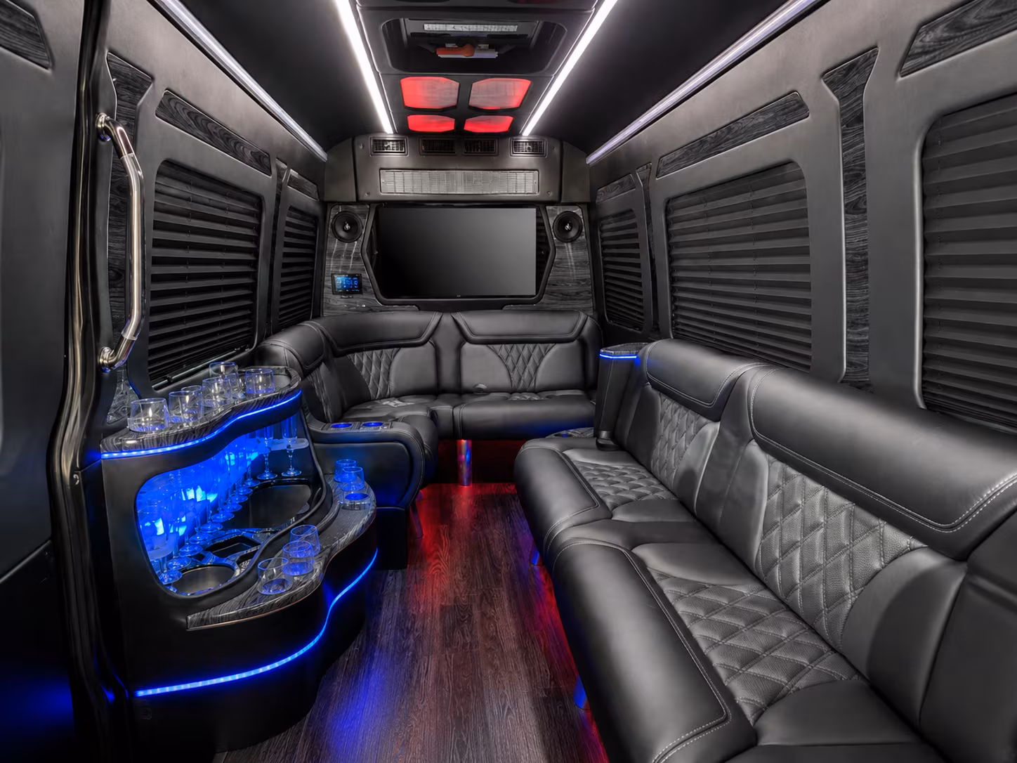 duluth 20 passenger party bus inside